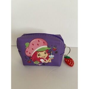 Strawberry Shortcake Key Chain Coin Purse Key Ring With Strawberry Charm New